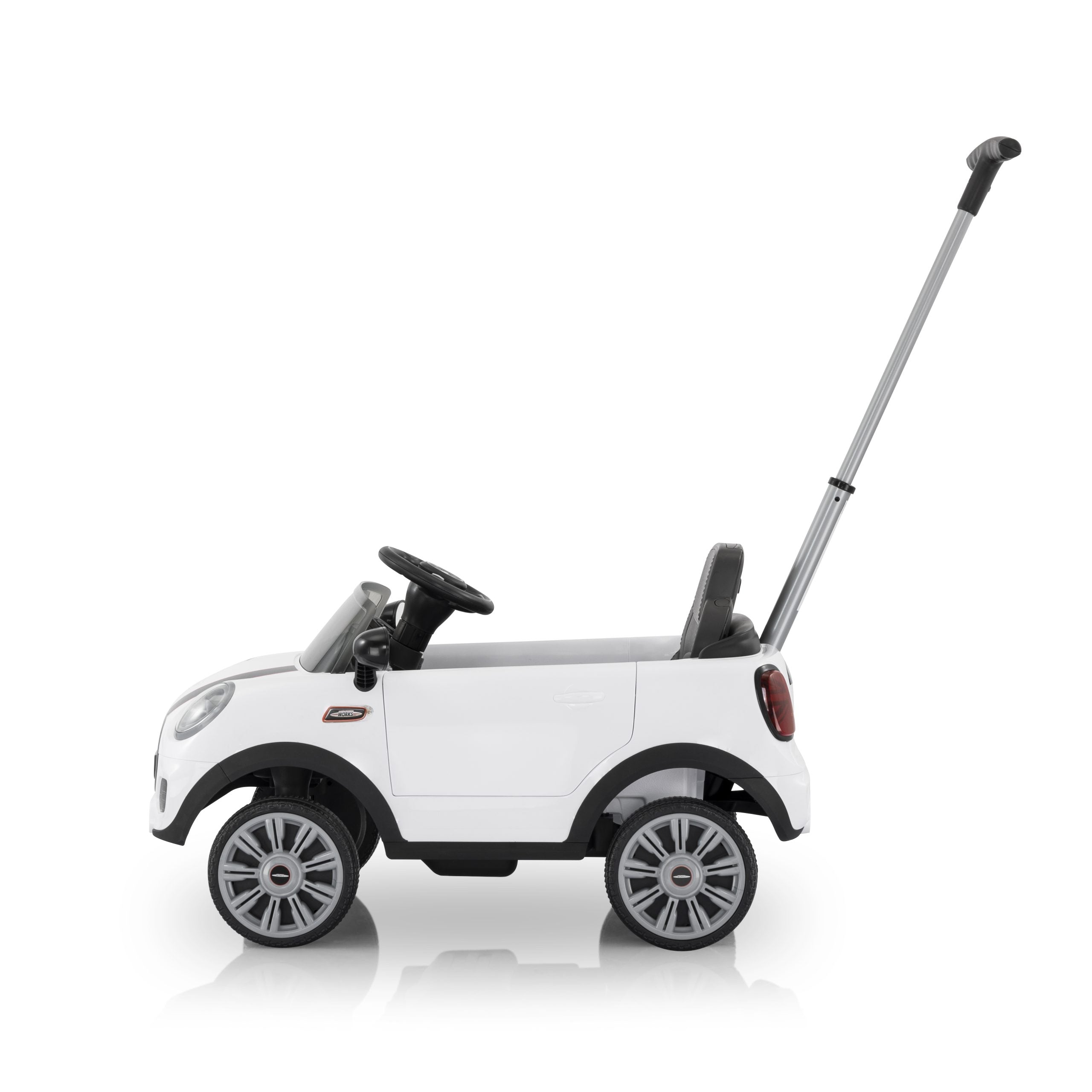 Mini Cooper Play Push Car with Parental Handle White Wheelie World