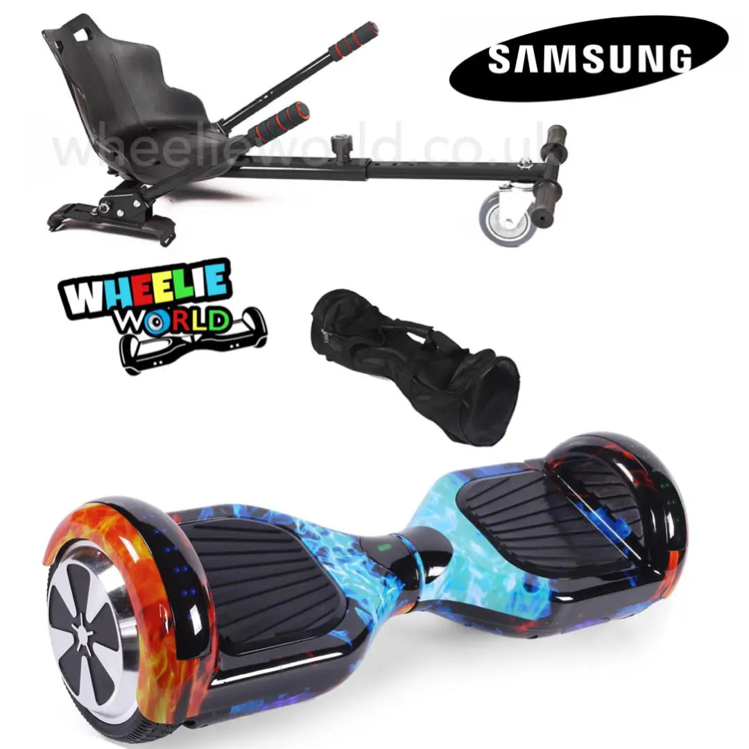 Flame Hoverboard Kart Bundle