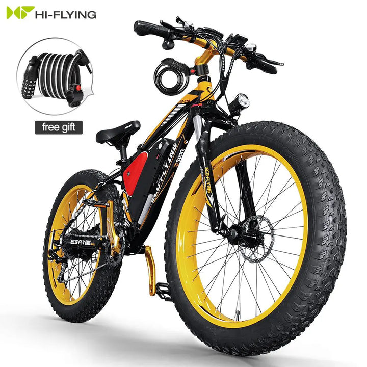 Eco–Flying Fat Tire Electric Bike In Stunning Yellow