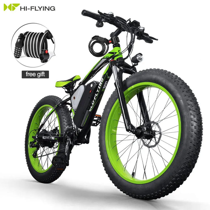 Eco–Flying Fat Tire Electric Bike In Lime Green