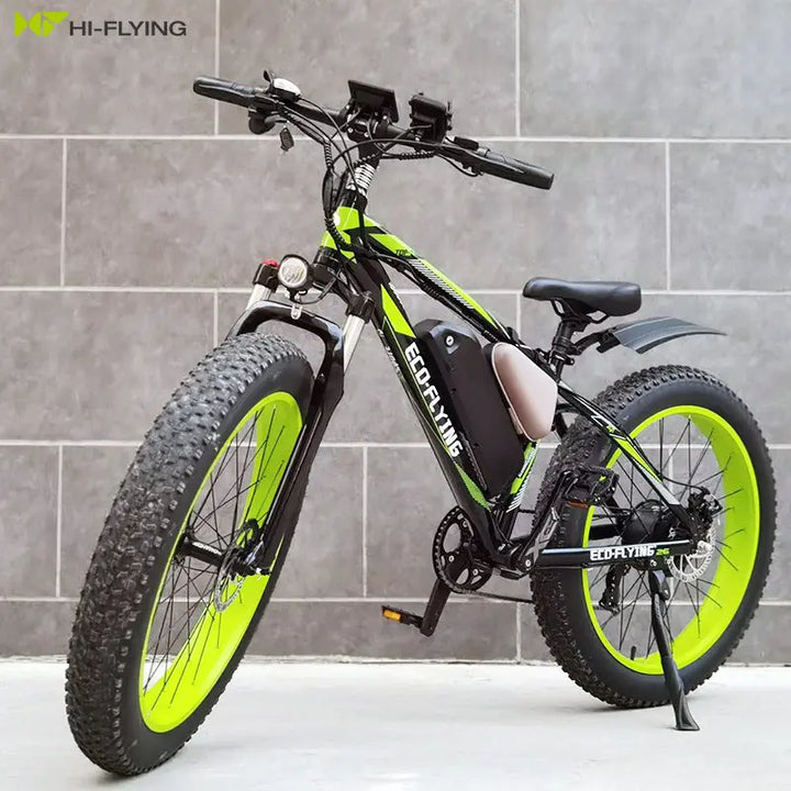 Eco–Flying Fat Tire Electric Bike In Lime Green