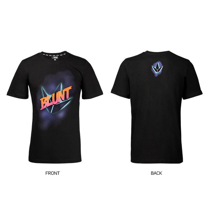 Blunt Retro Tee Shirt - Black with Multicolored Logo Print